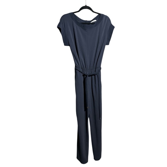 Max Mara Crepe De Chine-trimmed stretch-jersey wide-leg jumpsuit Size M - Picture 2 of 6